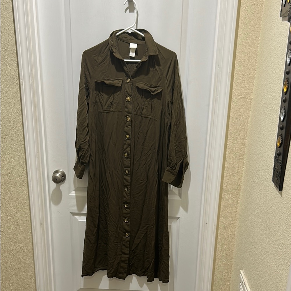 💰 H & M green dress 4